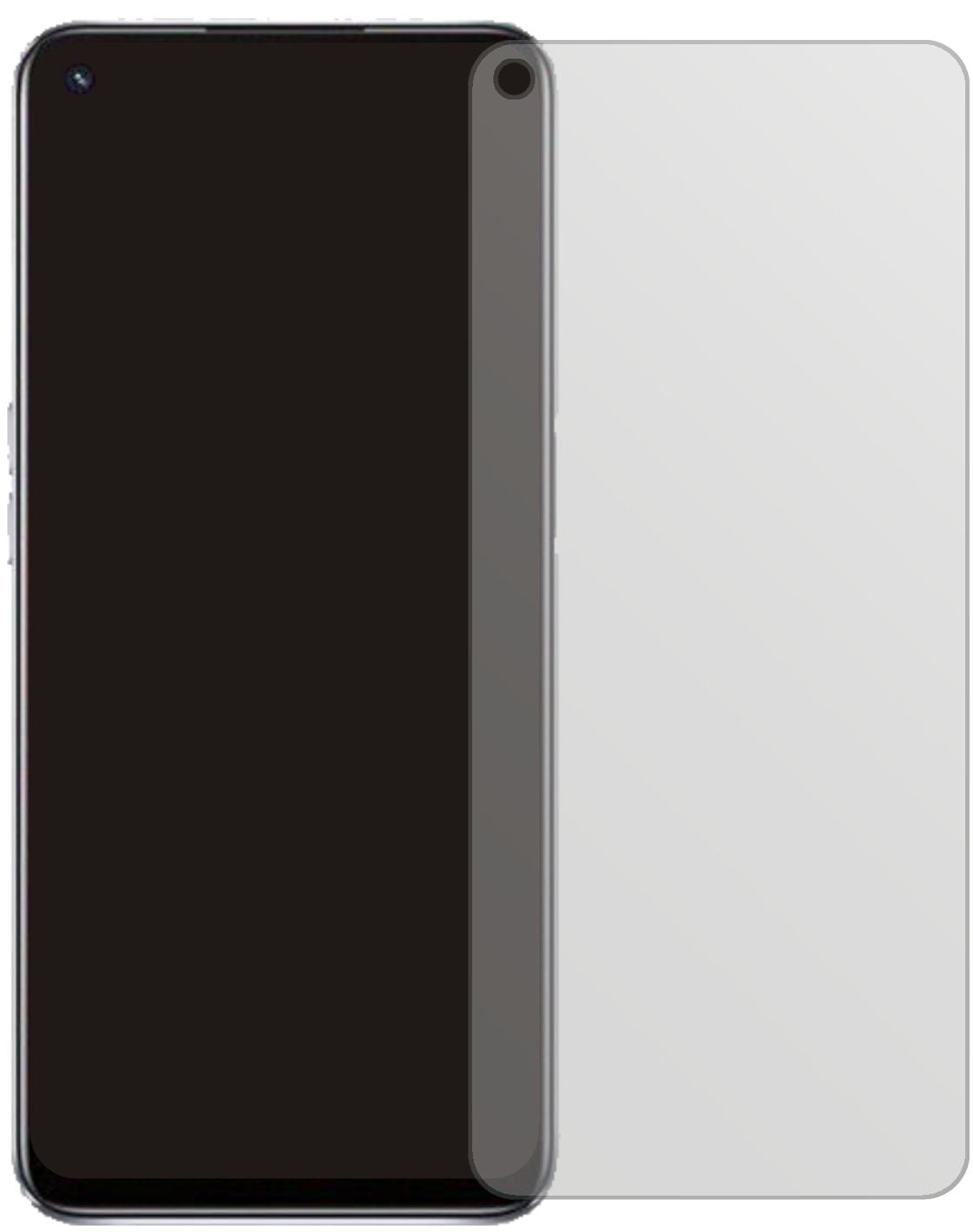 OppoA74 5G mit aufgebrachter dipos Displayschutzfolie, die lästige Fingerabdrücke minimiert
