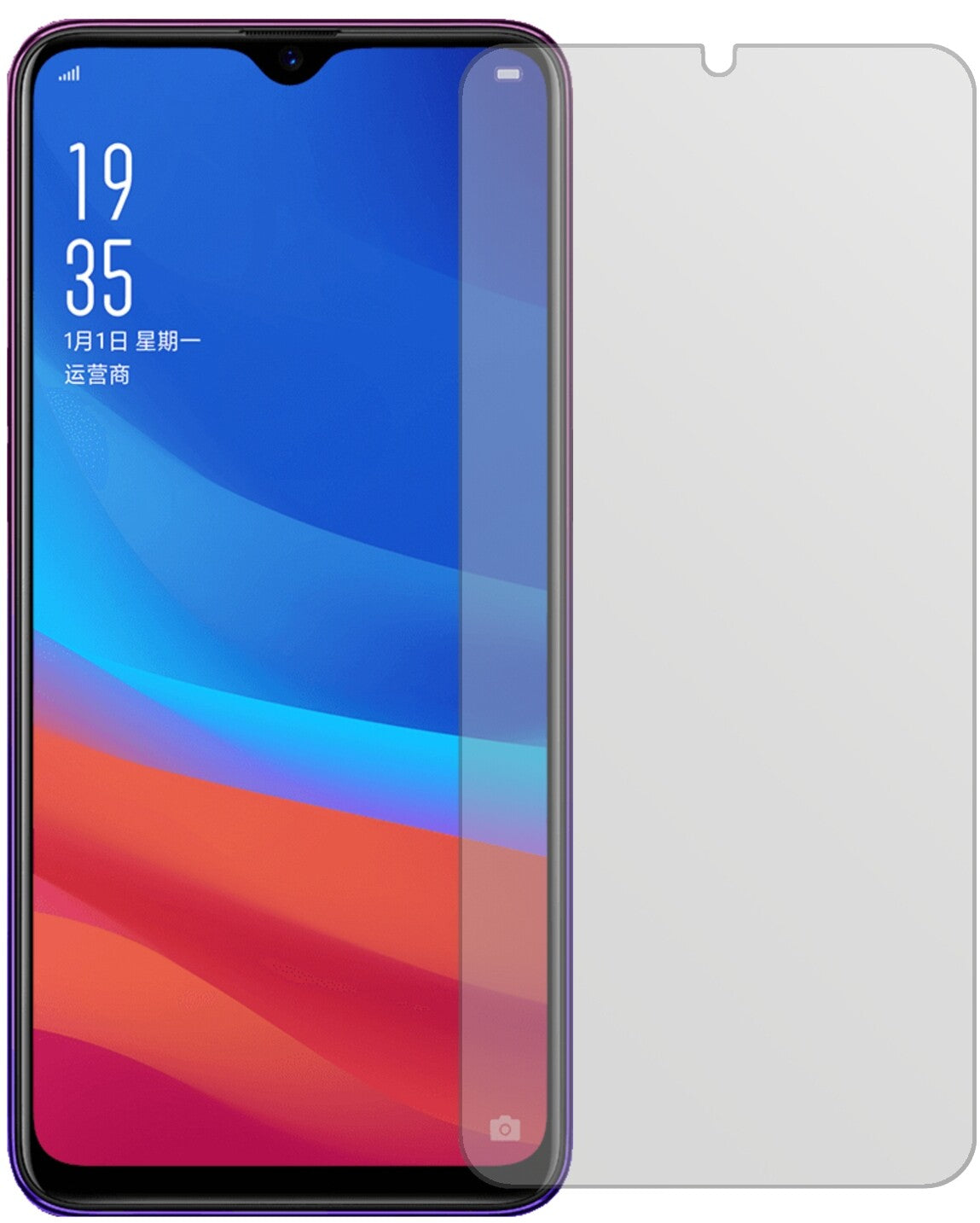 OppoA7x mit aufgebrachter dipos Displayschutzfolie, die lästige Fingerabdrücke minimiert