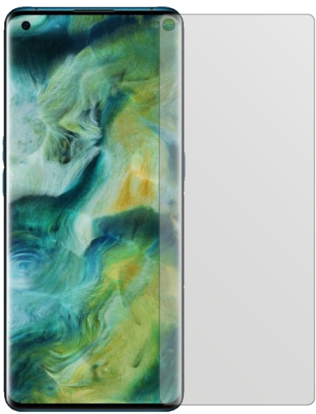 OppoFind X2 Pro mit aufgebrachter dipos Displayschutzfolie, die lästige Fingerabdrücke minimiert