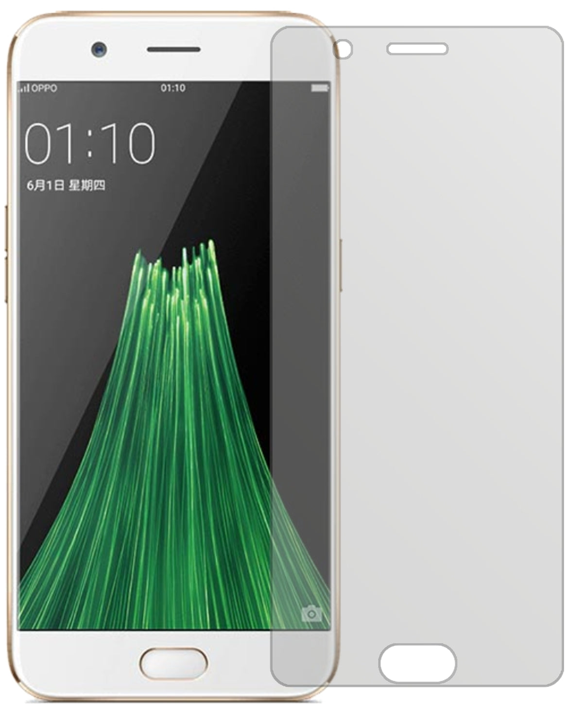 OppoR11 mit aufgebrachter dipos Displayschutzfolie, die lästige Fingerabdrücke minimiert