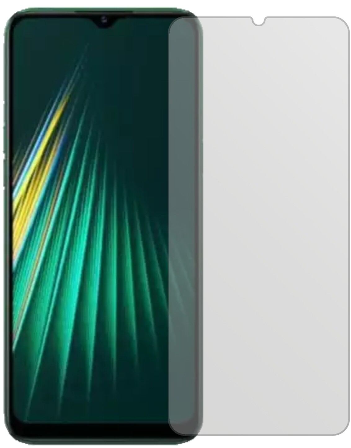 OppoRealme 5i mit aufgebrachter dipos Displayschutzfolie, die lästige Fingerabdrücke minimiert