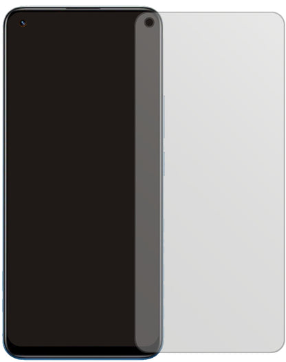 OppoRealme 8 mit aufgebrachter dipos Displayschutzfolie, die lästige Fingerabdrücke minimiert
