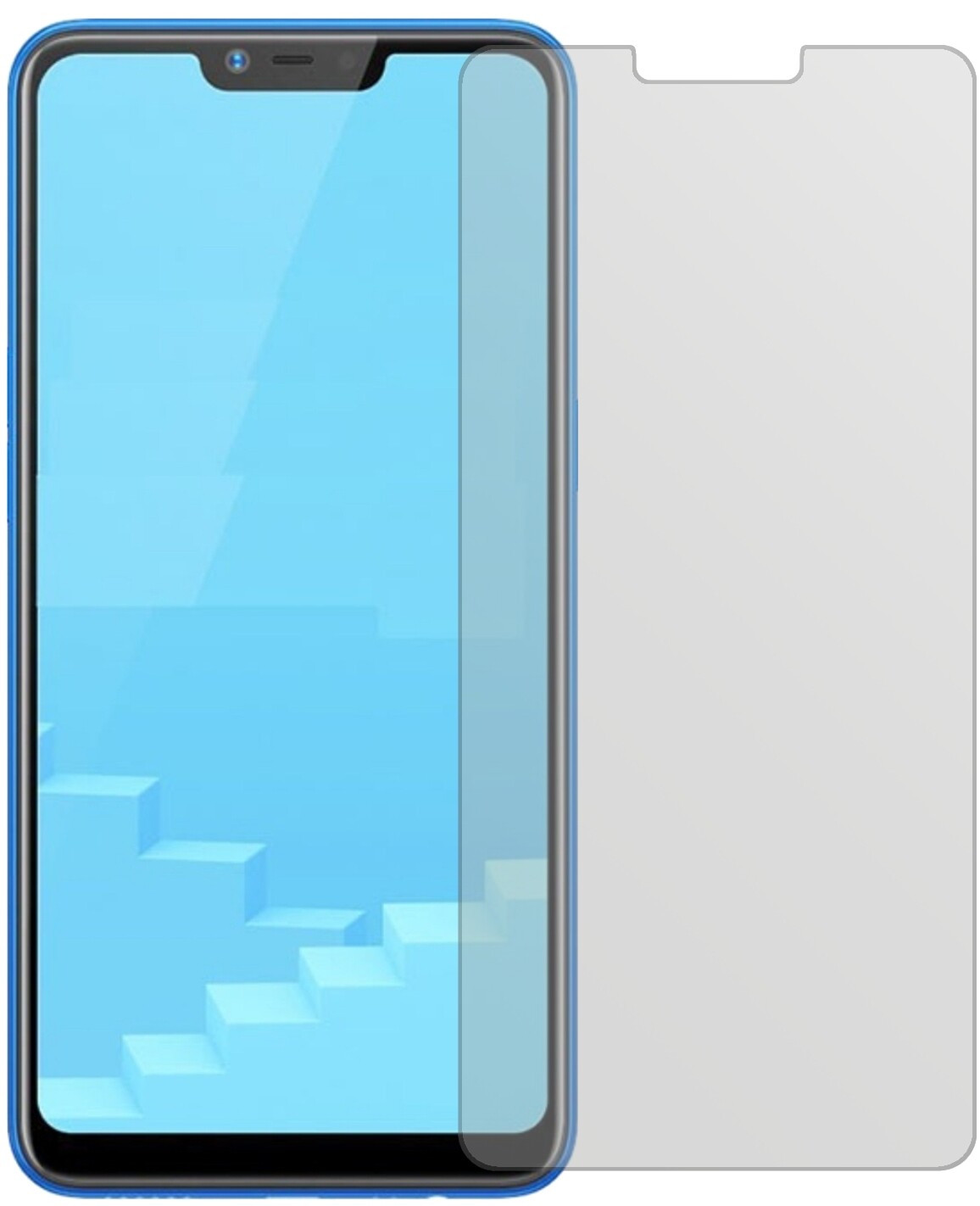 OppoRealme C1 mit aufgebrachter dipos Displayschutzfolie, die lästige Fingerabdrücke minimiert