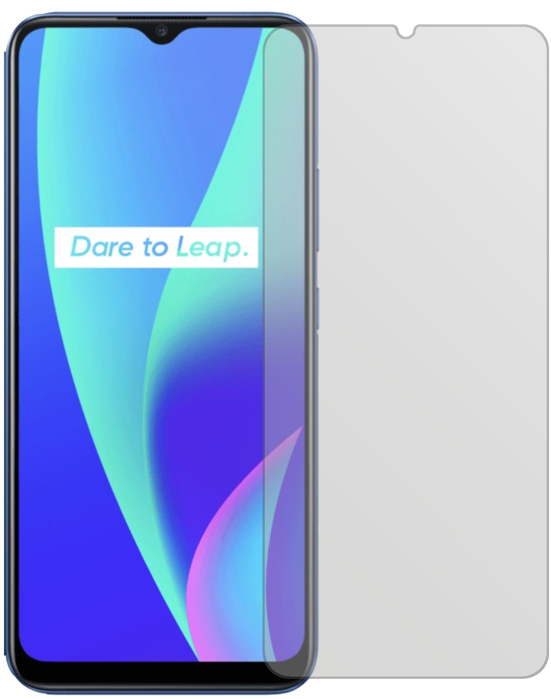 OppoRealme C15 mit aufgebrachter dipos Displayschutzfolie, die lästige Fingerabdrücke minimiert