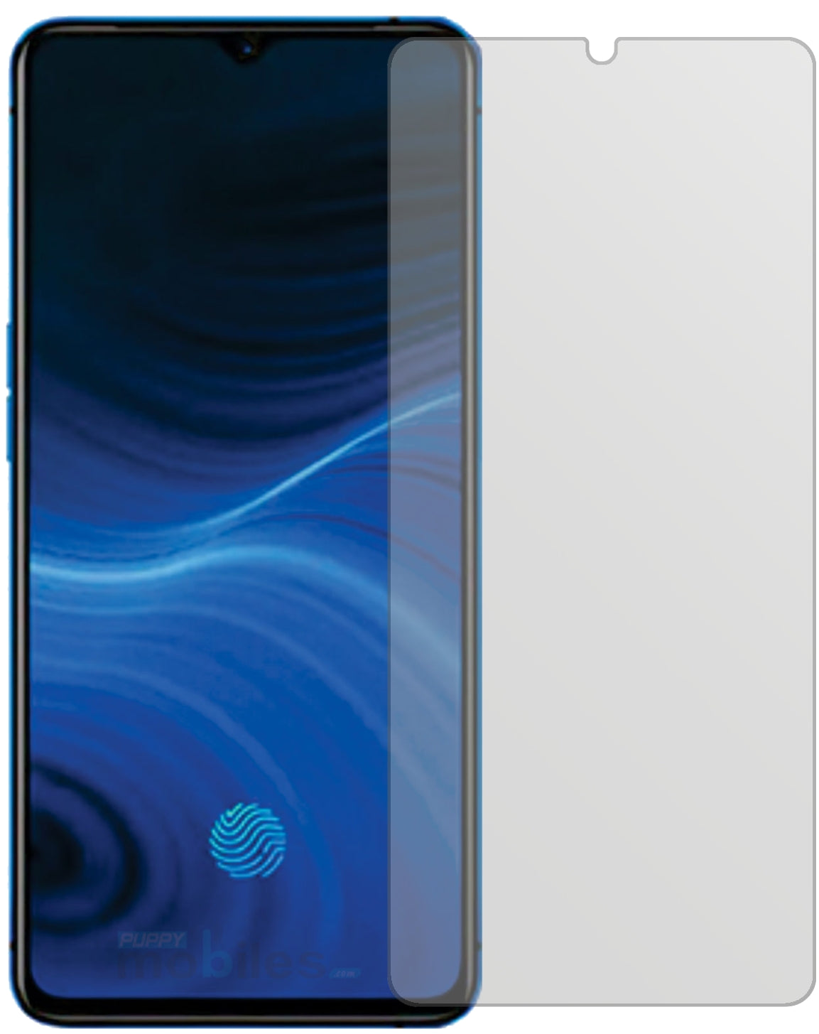 OppoReno Ace mit aufgebrachter dipos Displayschutzfolie, die lästige Fingerabdrücke minimiert