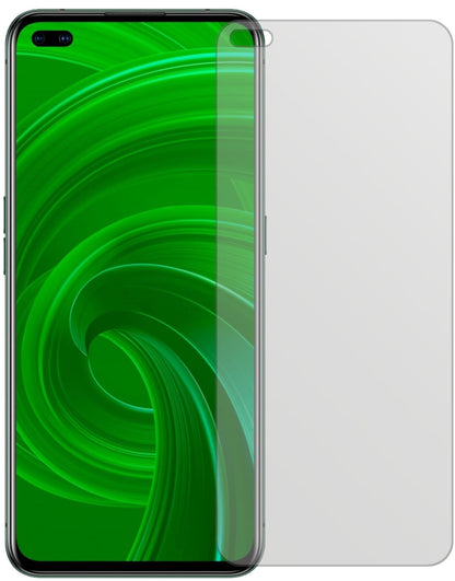 OppoRealme X50 5G mit aufgebrachter dipos Displayschutzfolie, die lästige Fingerabdrücke minimiert