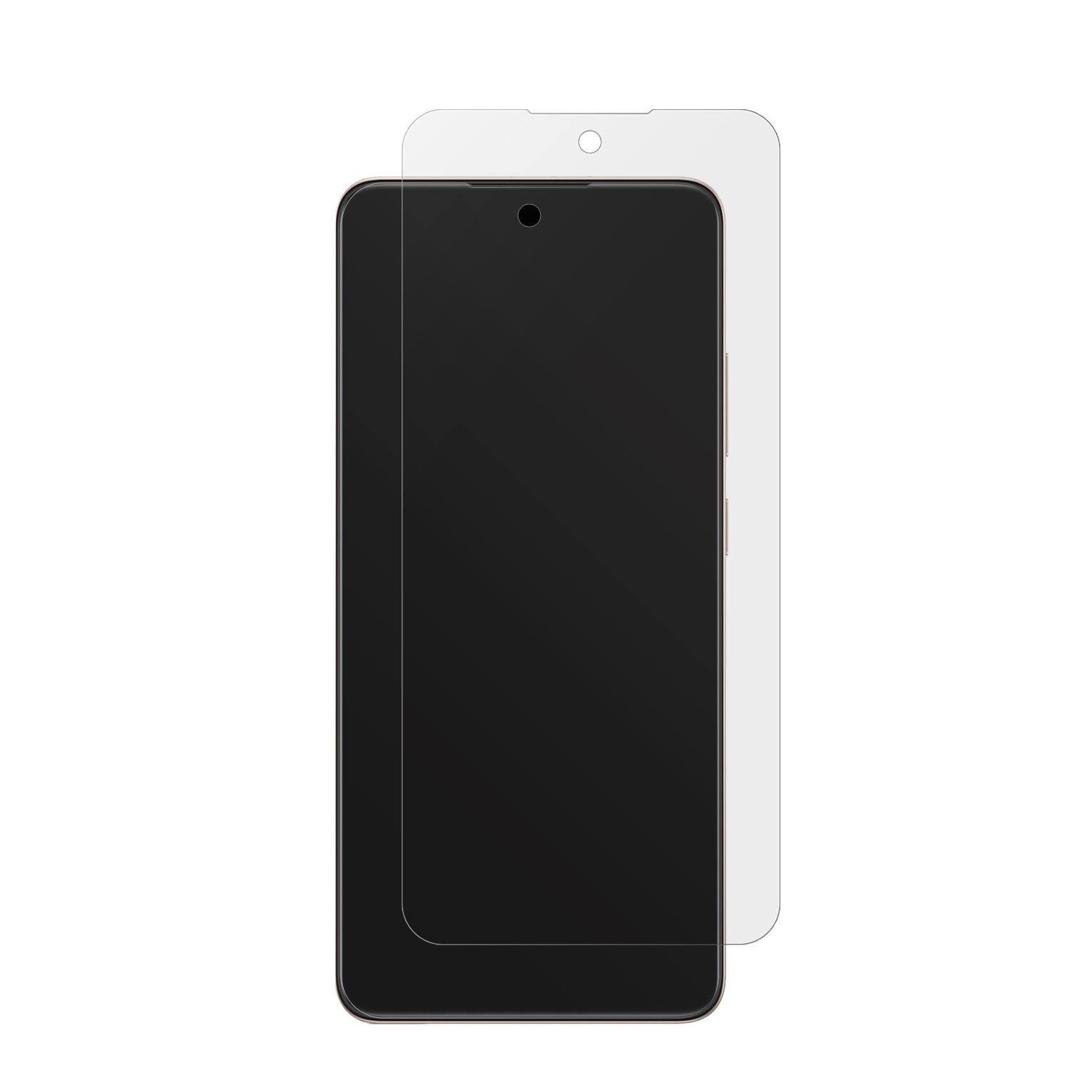 OppoReno 12FS 5G mit aufgebrachter dipos Displayschutzfolie, die lästige Fingerabdrücke minimiert