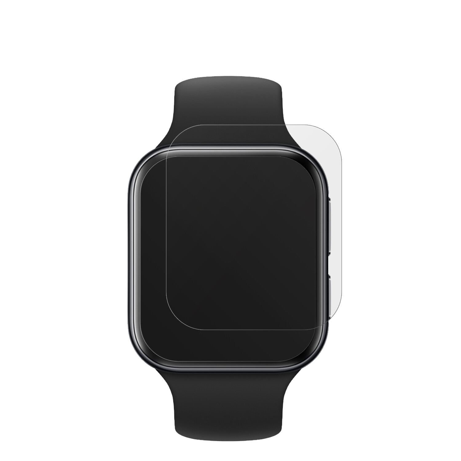 OPPOWatch 3 mit aufgebrachter dipos Displayschutzfolie, die lästige Fingerabdrücke minimiert