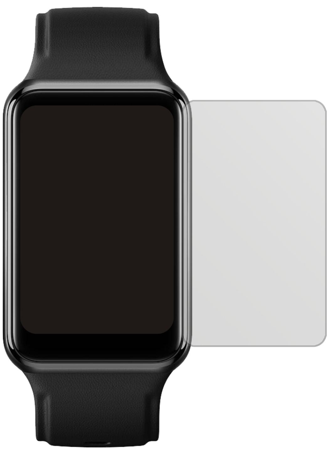OppoWatch Free mit aufgebrachter dipos Displayschutzfolie, die lästige Fingerabdrücke minimiert