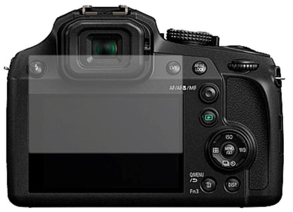 PanasonicLumix DMC-FZ82 mit aufgebrachter dipos Displayschutzfolie, die lästige Fingerabdrücke minimiert