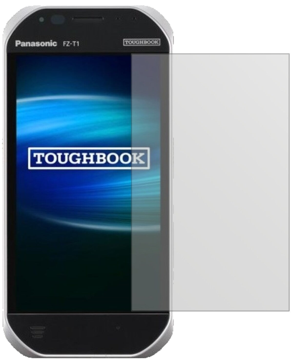 PanasonicToughbook FZ-T1 mit aufgebrachter dipos Displayschutzfolie, die lästige Fingerabdrücke minimiert
