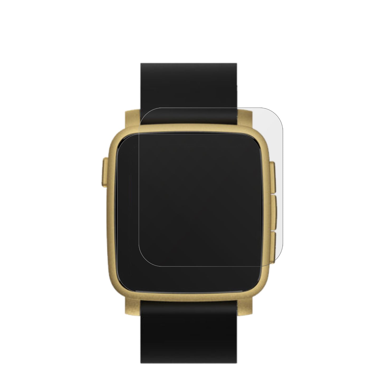 PebbleTime 2 mit aufgebrachter dipos Displayschutzfolie, die lästige Fingerabdrücke minimiert