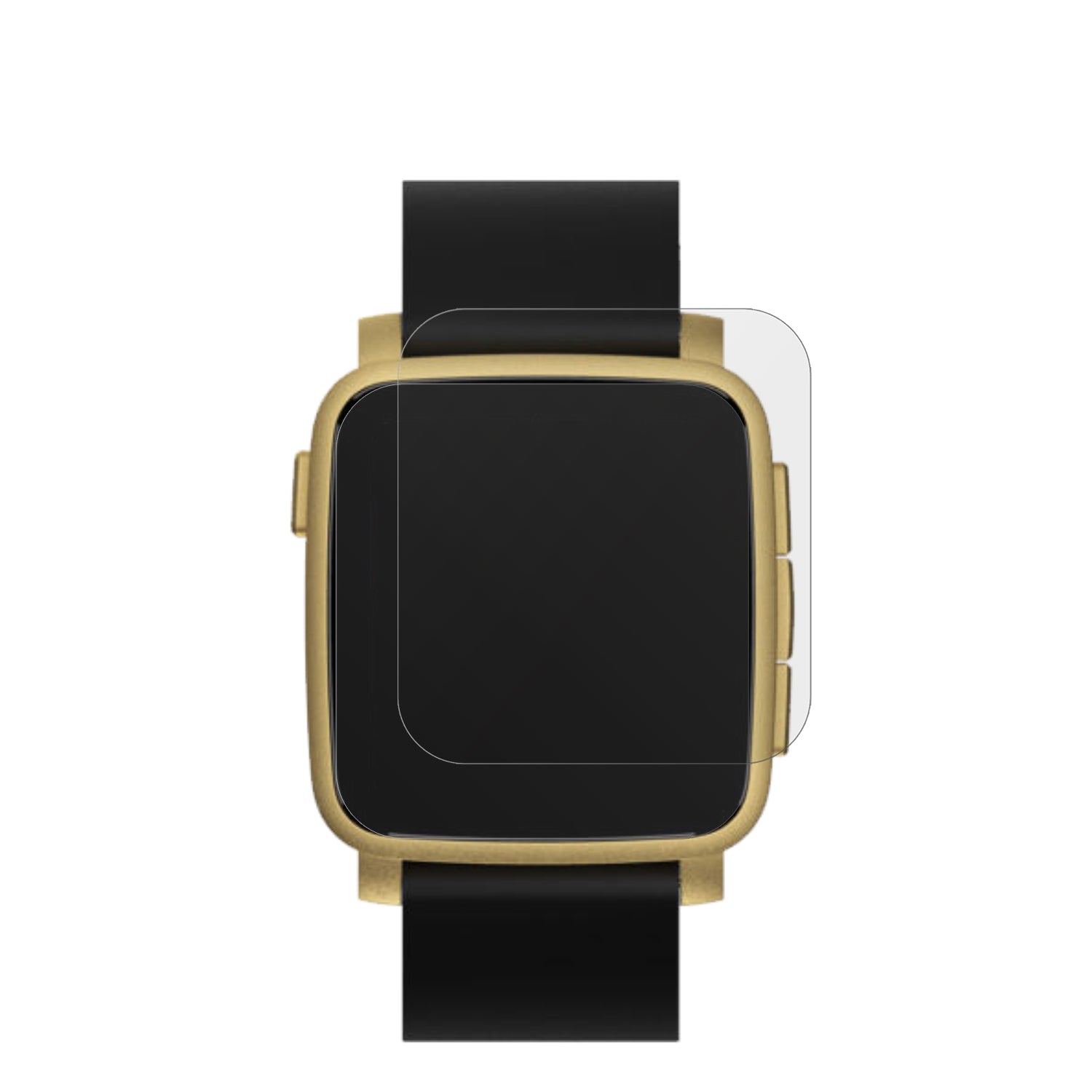 PebbleTime 2 mit aufgebrachter dipos Displayschutzfolie, die lästige Fingerabdrücke minimiert