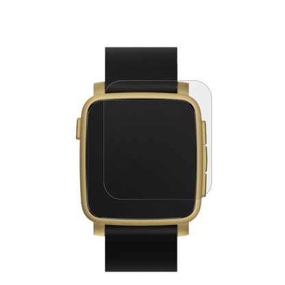 PebbleTime 2 mit aufgebrachter dipos Displayschutzfolie, die lästige Fingerabdrücke minimiert