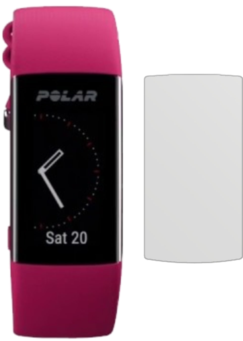 PolarA370 mit aufgebrachter dipos Displayschutzfolie, die lästige Fingerabdrücke minimiert