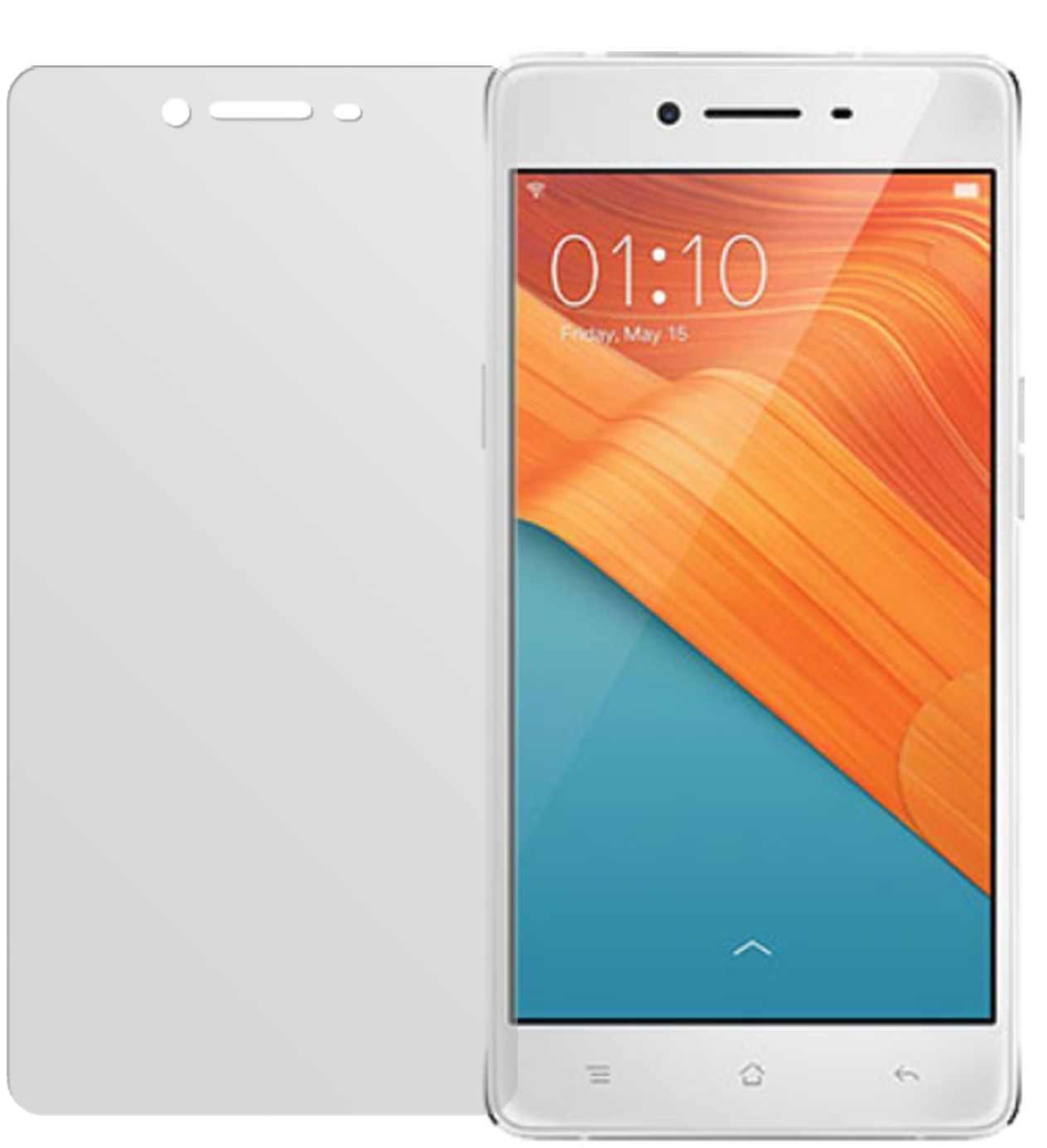 R7Oppo mit aufgebrachter dipos Displayschutzfolie, die lästige Fingerabdrücke minimiert