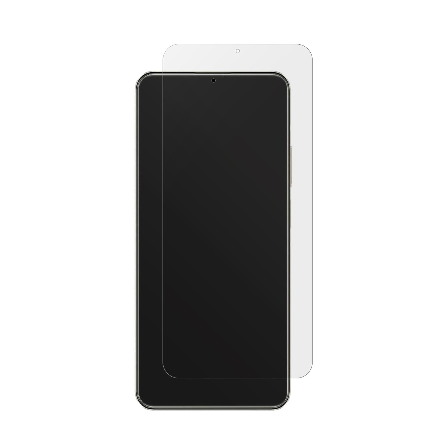 RealmeC61 4G mit aufgebrachter dipos Displayschutzfolie, die lästige Fingerabdrücke minimiert