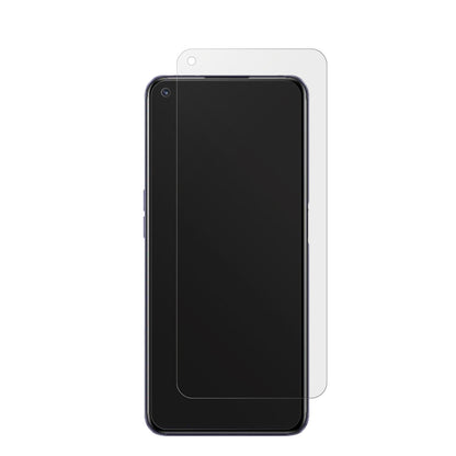 RealmeQ3S mit aufgebrachter dipos Displayschutzfolie, die lästige Fingerabdrücke minimiert