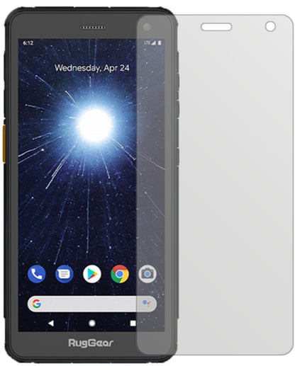 RugGearRG655 mit aufgebrachter dipos Displayschutzfolie, die lästige Fingerabdrücke minimiert