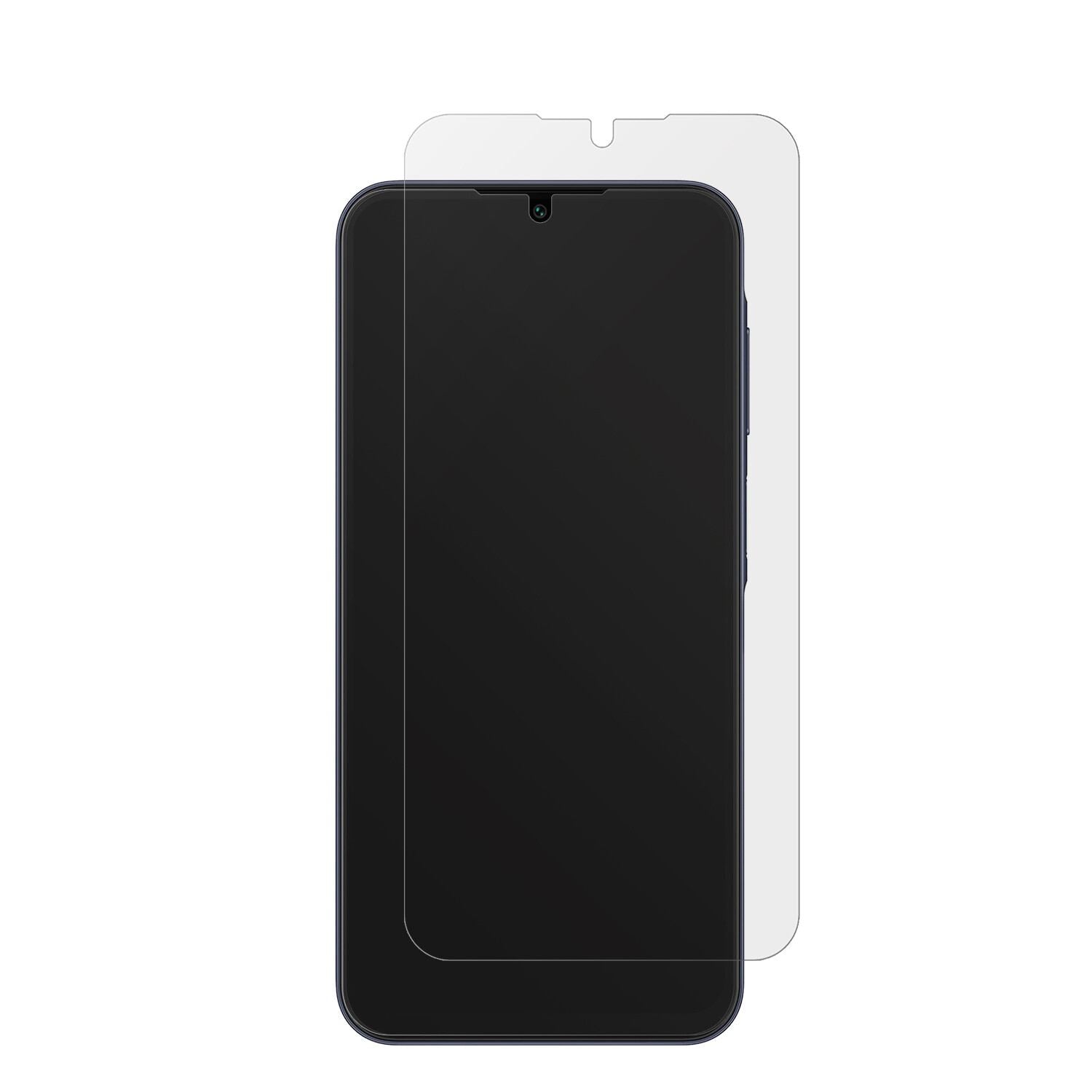 SAMSUNGA15 4G mit aufgebrachter dipos Displayschutzfolie, die lästige Fingerabdrücke minimiert