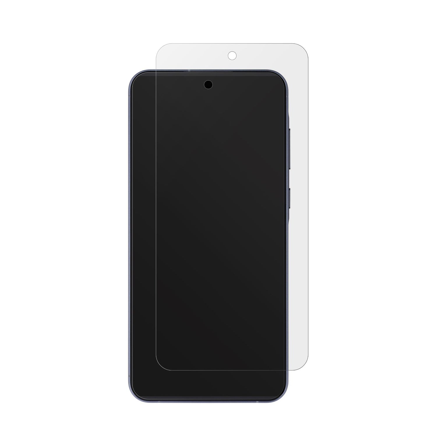 SamsungGalaxy A55 (case friendly) mit aufgebrachter dipos Displayschutzfolie, die lästige Fingerabdrücke minimiert