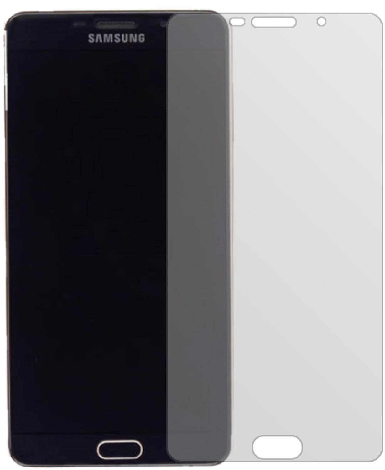 SamsungGalaxy A9 Pro (SM-A9100) mit aufgebrachter dipos Displayschutzfolie, die lästige Fingerabdrücke minimiert