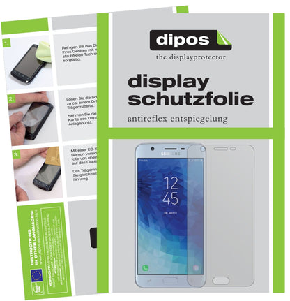 SamsungGalaxy J7 Star mit aufgebrachter dipos Displayschutzfolie, die lästige Fingerabdrücke minimiert