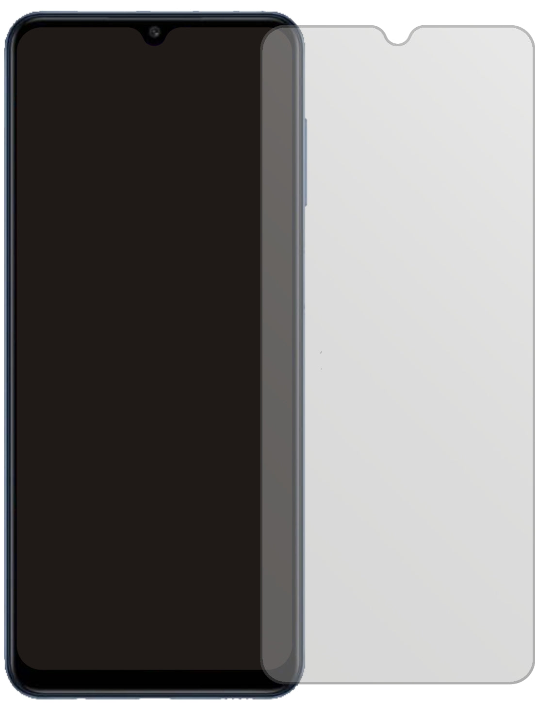 SamsungGalaxy M12 mit aufgebrachter dipos Displayschutzfolie, die lästige Fingerabdrücke minimiert