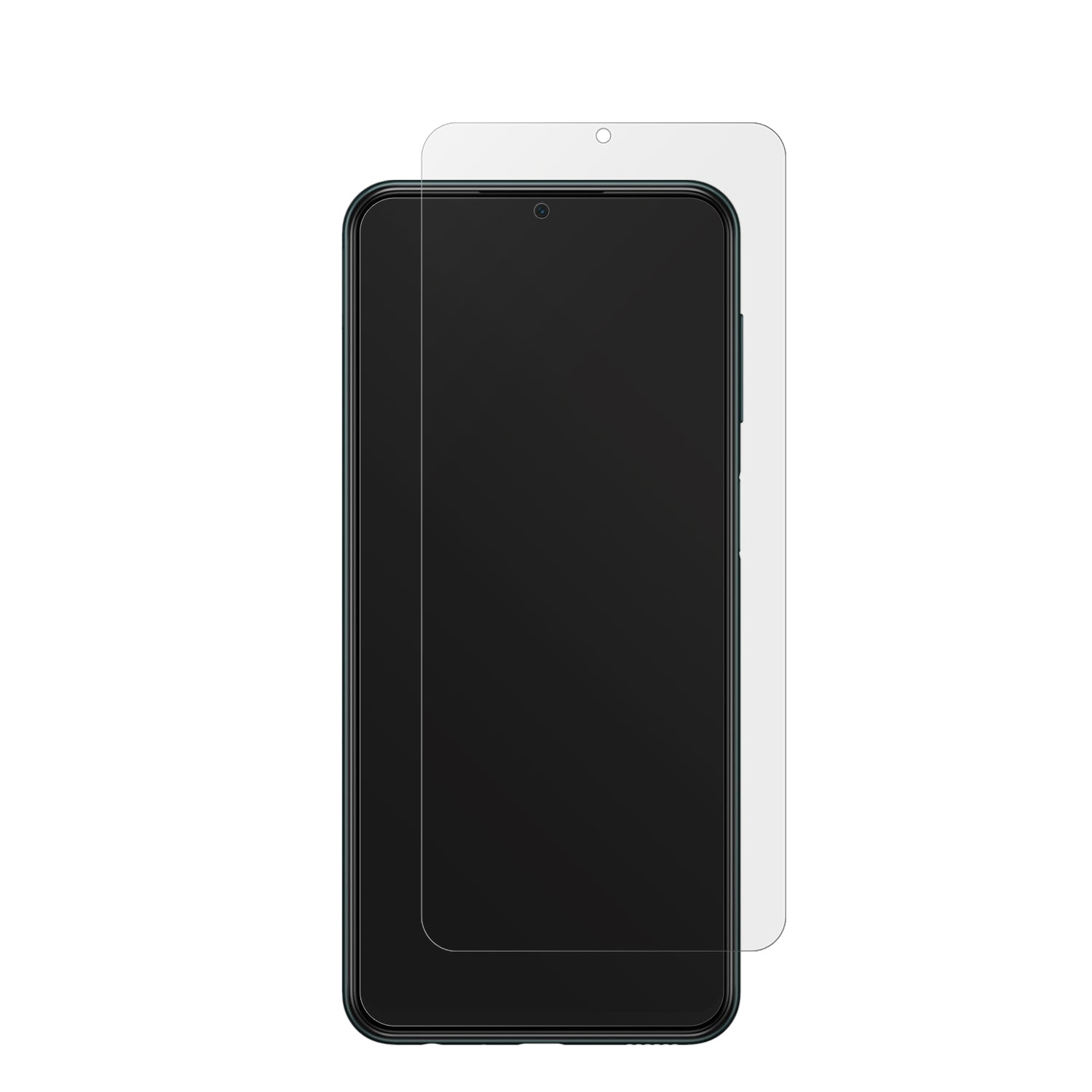 SamsungGalaxy M23 5G mit aufgebrachter dipos Displayschutzfolie, die lästige Fingerabdrücke minimiert