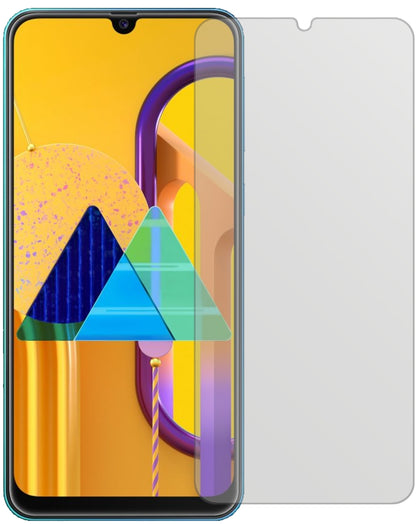 SamsungGalaxy M31 mit aufgebrachter dipos Displayschutzfolie, die lästige Fingerabdrücke minimiert