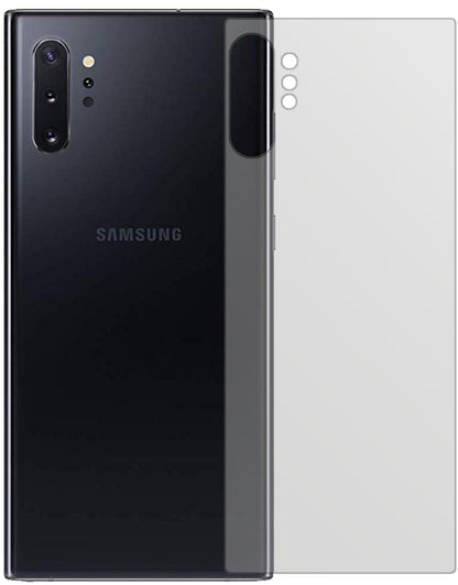 SamsungGalaxy Note 10 Plus 5G Rückseite mit aufgebrachter dipos Displayschutzfolie, die lästige Fingerabdrücke minimiert