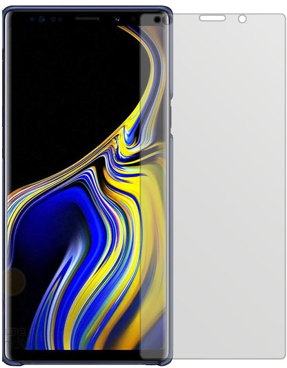 SamsungGalaxy Note 9 mit aufgebrachter dipos Displayschutzfolie, die lästige Fingerabdrücke minimiert