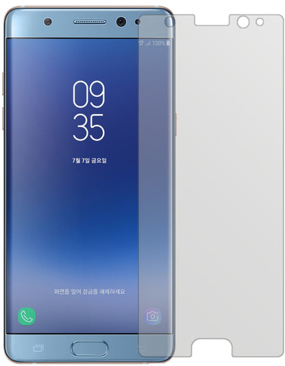 SamsungGalaxy Note FE mit aufgebrachter dipos Displayschutzfolie, die lästige Fingerabdrücke minimiert