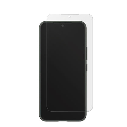 SamsungGalaxy S23 mit aufgebrachter dipos Displayschutzfolie, die lästige Fingerabdrücke minimiert