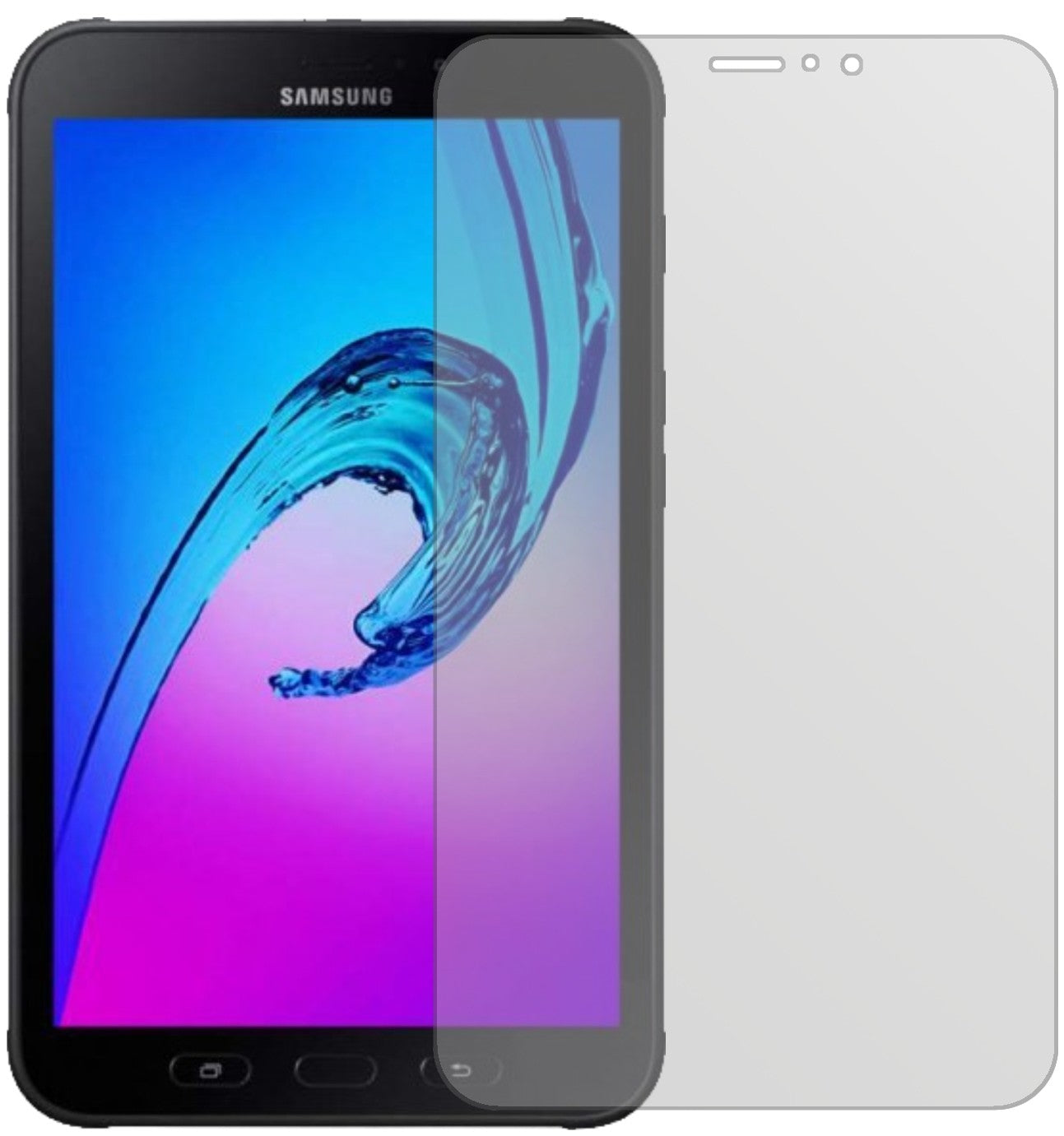 SamsungGalaxy Tab Activ 2 SM-T395 mit aufgebrachter dipos Displayschutzfolie, die lästige Fingerabdrücke minimiert