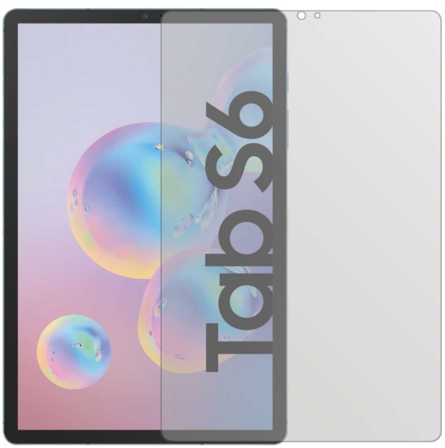 SamsungGalaxy Tab S6 mit aufgebrachter dipos Displayschutzfolie, die lästige Fingerabdrücke minimiert