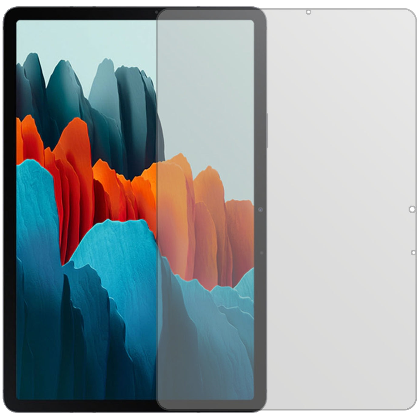 SamsungGalaxy Tab S7 mit aufgebrachter dipos Displayschutzfolie, die lästige Fingerabdrücke minimiert