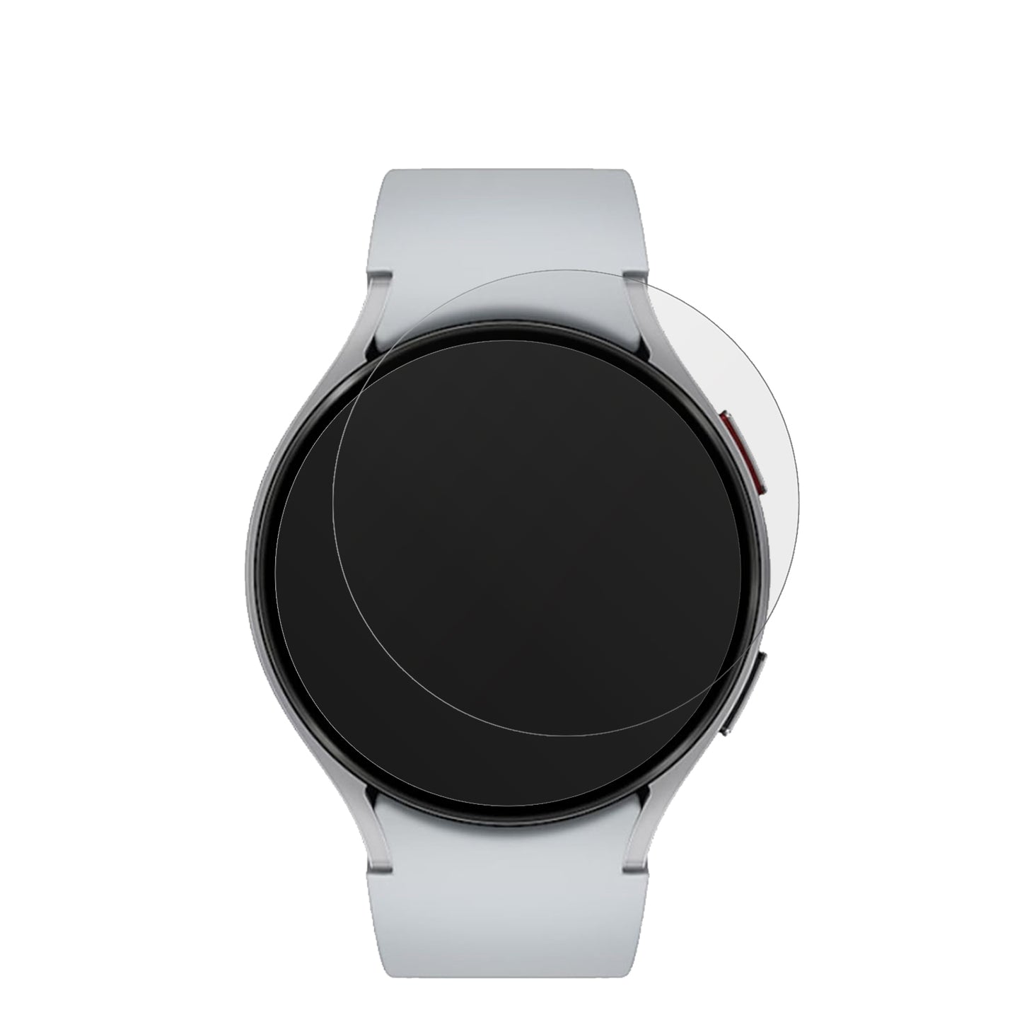 SamsungGalaxy Watch 6 47mm mit aufgebrachter dipos Displayschutzfolie, die lästige Fingerabdrücke minimiert