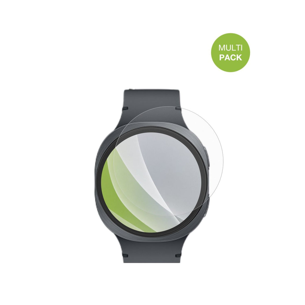 SamsungGalaxy Watch 8 40mm mit aufgebrachter dipos Displayschutzfolie, die lästige Fingerabdrücke minimiert