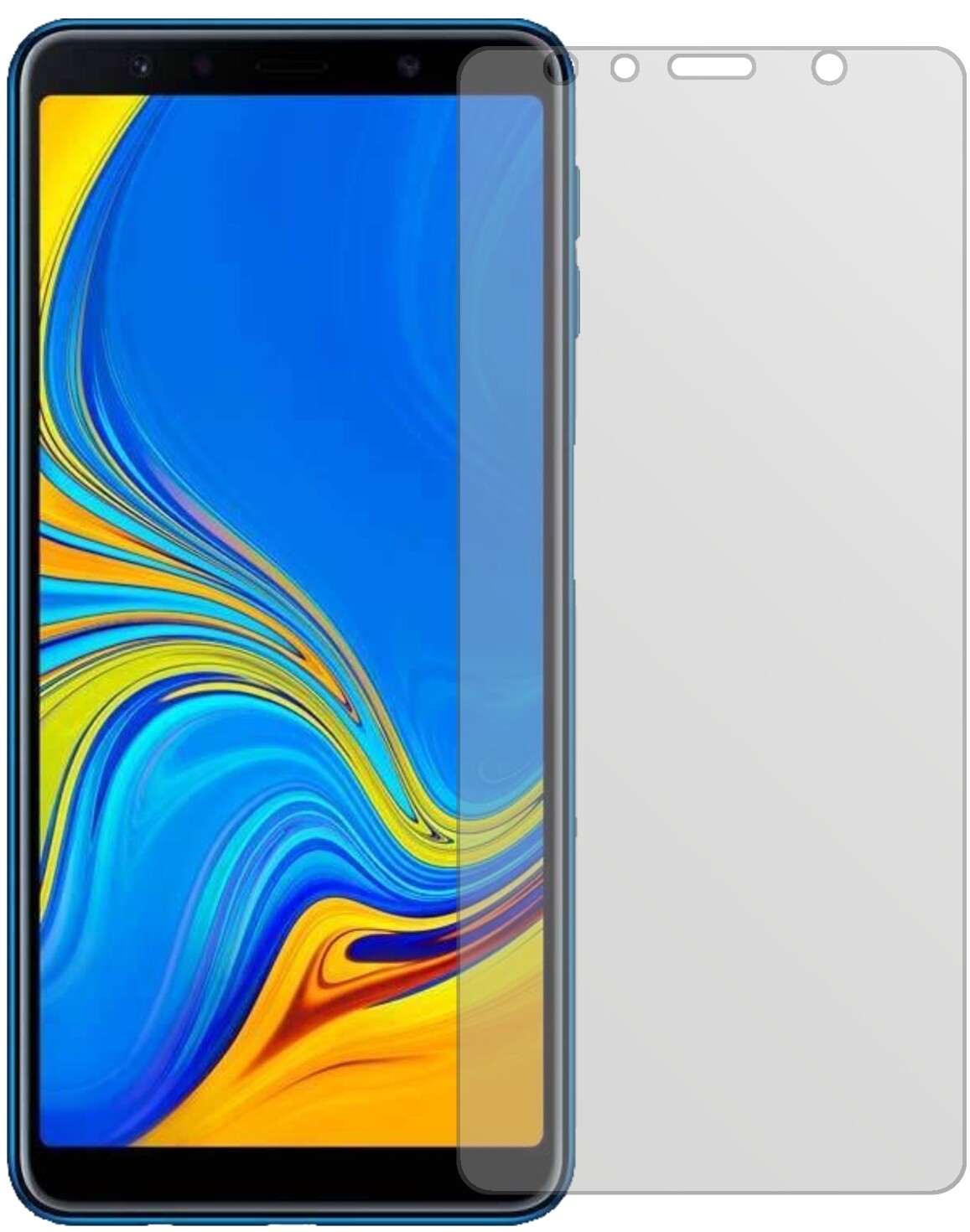 SamsungJ4 Core (2018) mit aufgebrachter dipos Displayschutzfolie, die lästige Fingerabdrücke minimiert