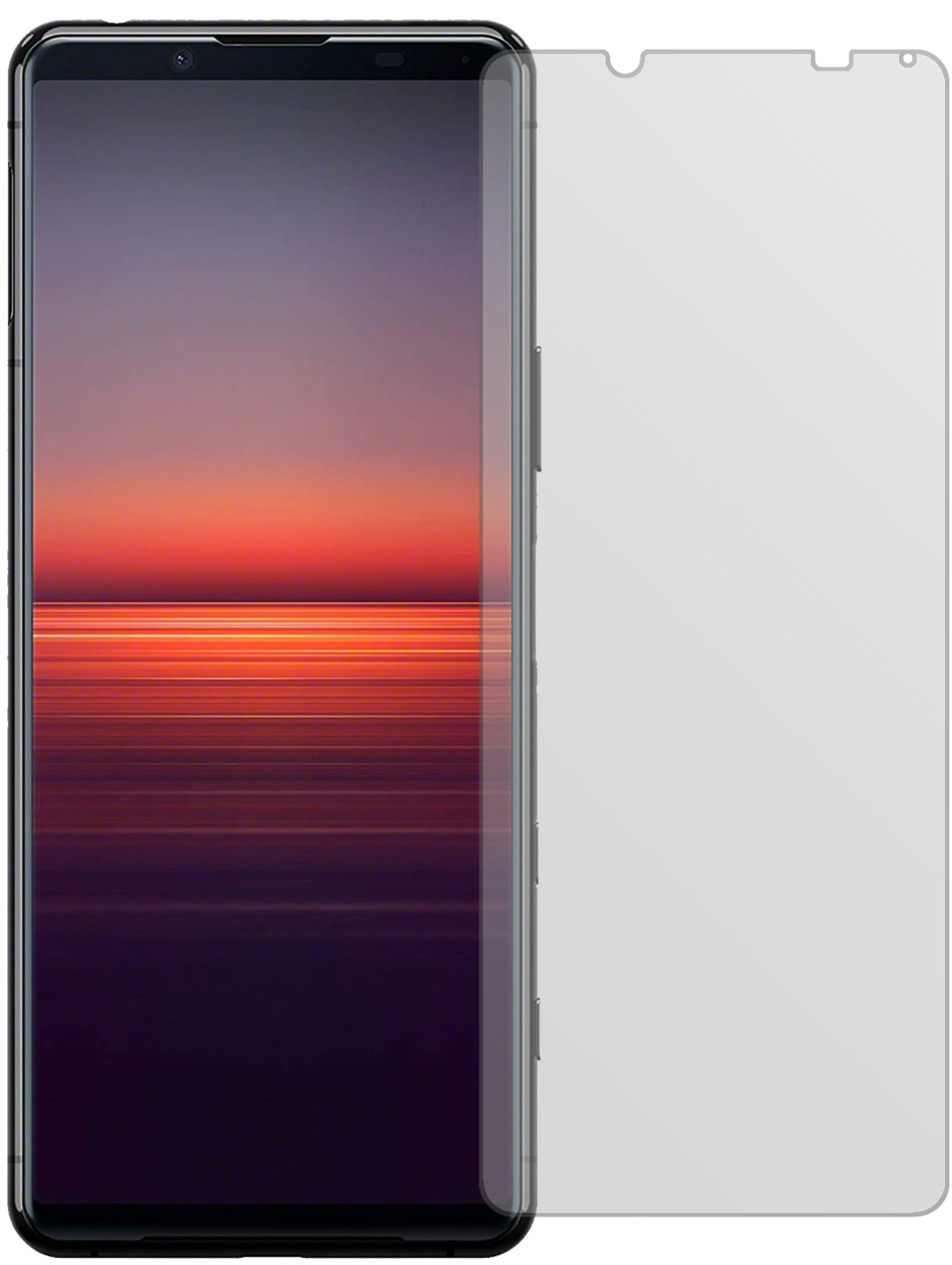 SonyXperia 5 II mit aufgebrachter dipos Displayschutzfolie, die lästige Fingerabdrücke minimiert