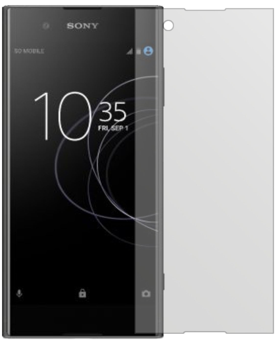 SonyXperia XA1 Plus mit aufgebrachter dipos Displayschutzfolie, die lästige Fingerabdrücke minimiert