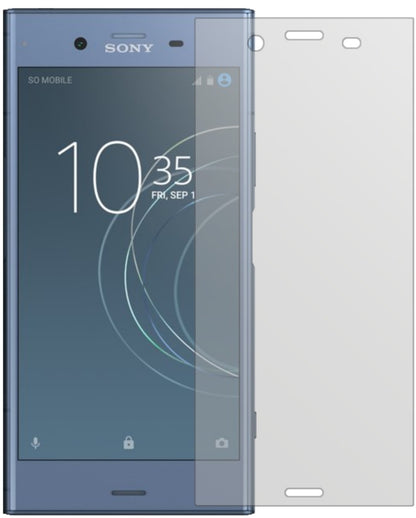 SonyXperia XZ1 mit aufgebrachter dipos Displayschutzfolie, die lästige Fingerabdrücke minimiert