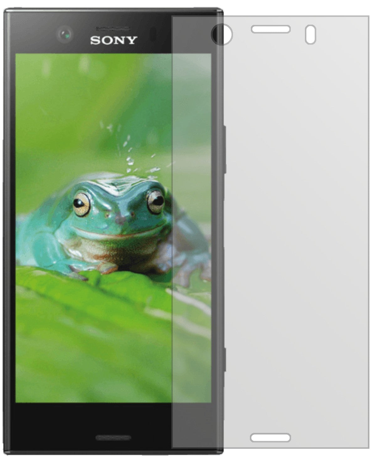 SonyXperia XZ1 Compact mit aufgebrachter dipos Displayschutzfolie, die lästige Fingerabdrücke minimiert