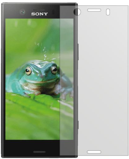 SonyXperia XZ1 Compact mit aufgebrachter dipos Displayschutzfolie, die lästige Fingerabdrücke minimiert