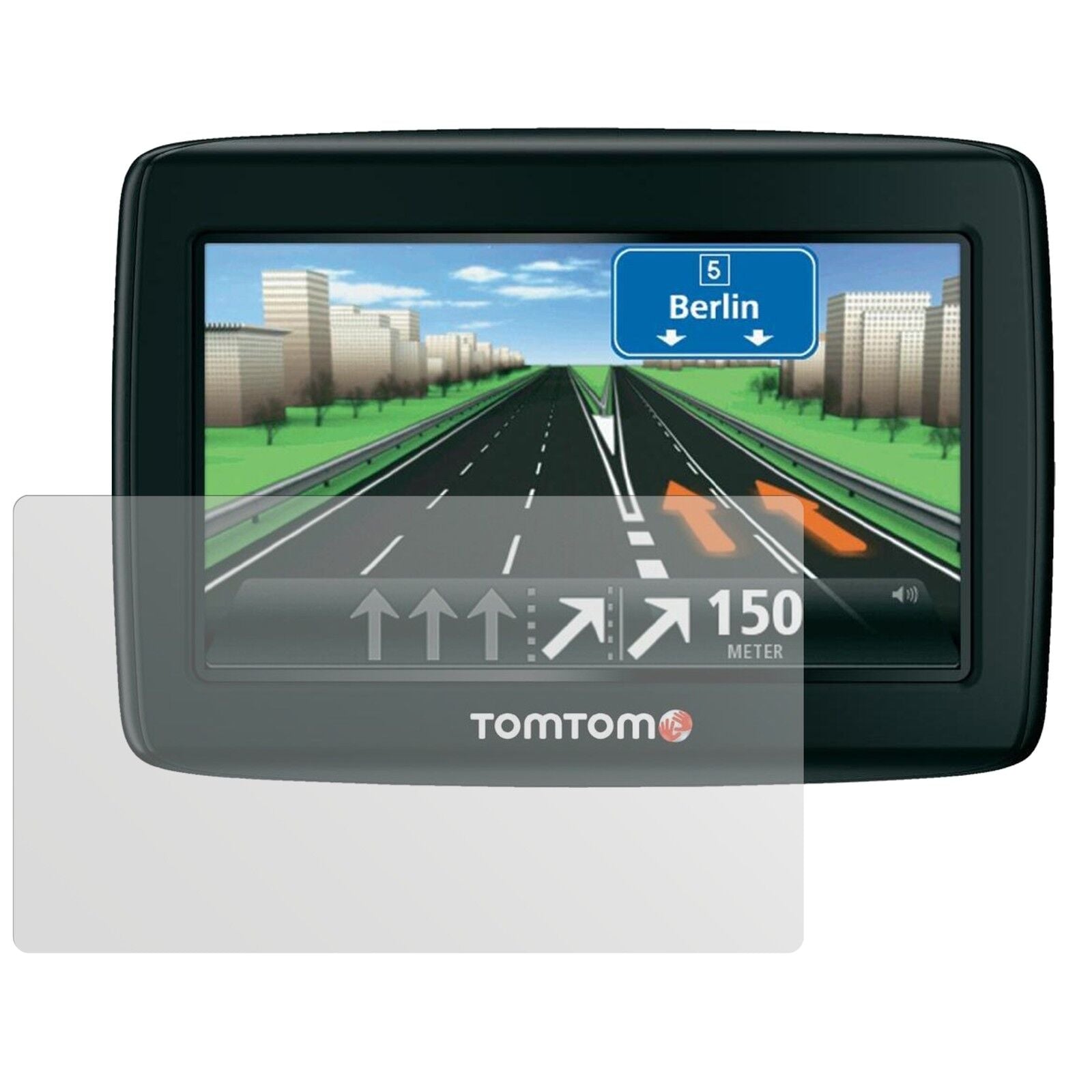 Start 20 MTomTom mit aufgebrachter dipos Displayschutzfolie, die lästige Fingerabdrücke minimiert