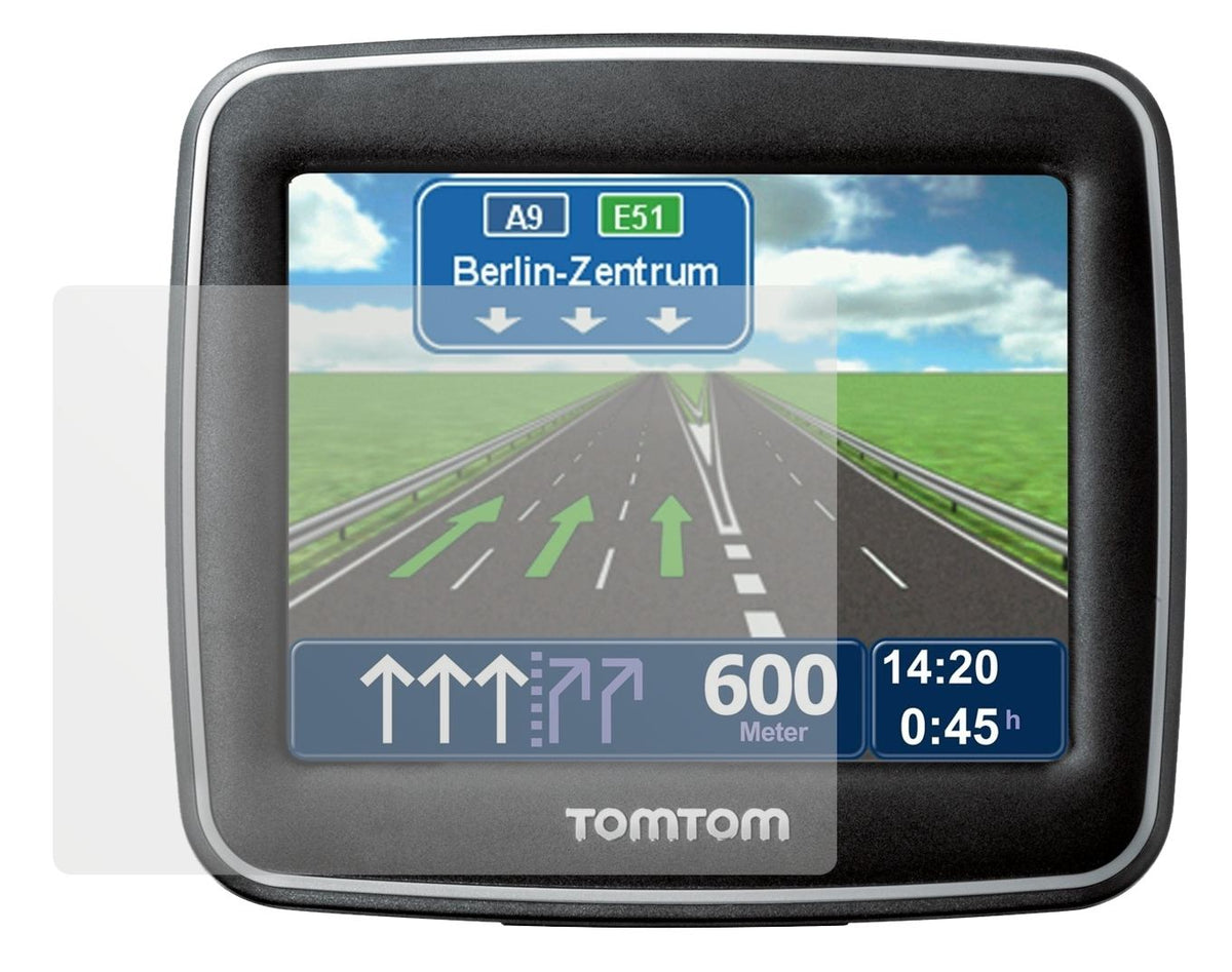 Start ClassicTomTom mit aufgebrachter dipos Displayschutzfolie, die lästige Fingerabdrücke minimiert