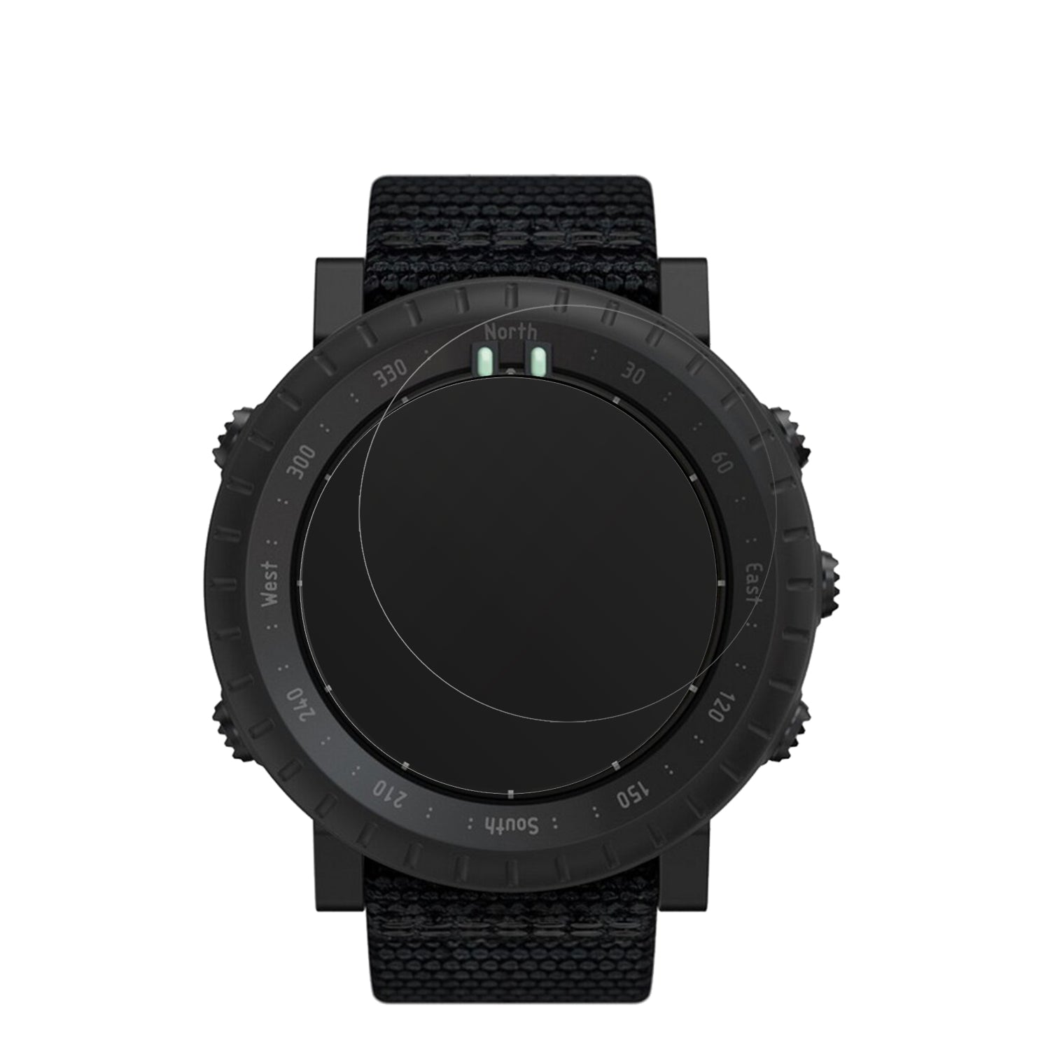 SuuntoCore Alpha mit aufgebrachter dipos Displayschutzfolie, die lästige Fingerabdrücke minimiert