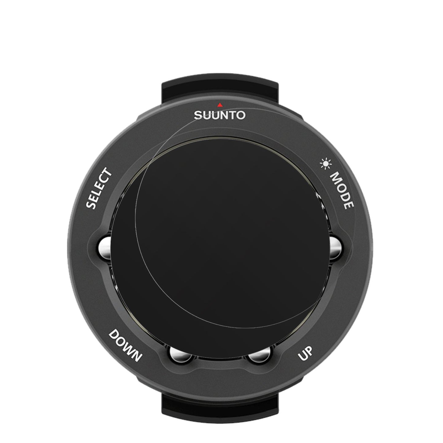 SuuntoVyper Novo mit aufgebrachter dipos Displayschutzfolie, die lästige Fingerabdrücke minimiert