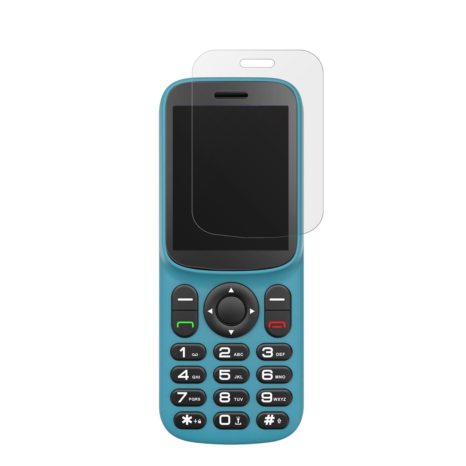 T1854G Handy mit aufgebrachter dipos Displayschutzfolie, die lästige Fingerabdrücke minimiert